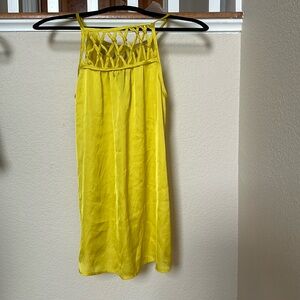 Bright yellow Chiffon sleeveless top